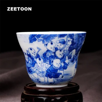 75ml Boutiques Jingdezhen Handpainted Blue and White Porcelain Teacup Kung Fu Tea Master Cup Ceramic Tea Cup Vintage Home Decor
75ml Boutiques Jingdezhen Handpainted Blue and White Porcelain Teacup Kung Fu Tea Master Cup Ceramic Tea Cup Vintage Home Decor