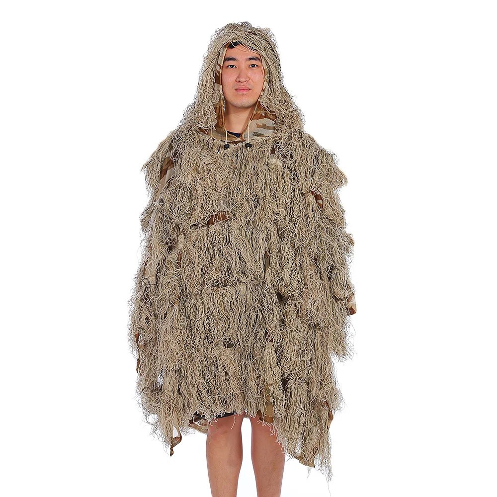 Camouflage Cloak Jungle Hunting Ghillie Suit Desert Woodland Sniper Birdwatching Poncho
Camouflage Cloak Jungle Hunting Ghillie Suit Desert Woodland Sniper Birdwatching Poncho