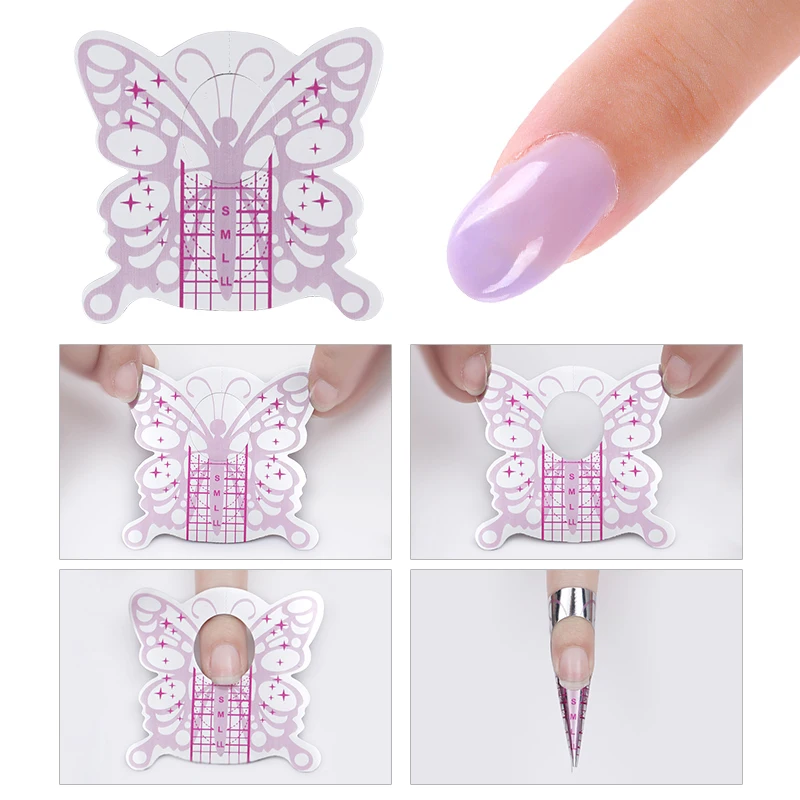 100Pcs/Set Purple Butterfly Nail Form Tips Adhesive Acrylic Curve Nail Extension Builder Guide Form Manicure Nail Art Tool
100Pcs/Set Purple Butterfly Nail Form Tips Adhesive Acrylic Curve Nail Extension Builder Guide Form Manicure Nail Art Tool