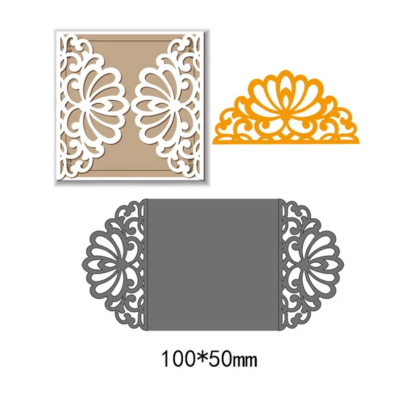 Lacework Crafts Covers Metal Cutting Dies for DIY Creative Photo Album Embossing Greeting Cards Template 100*50mm | Дом и сад