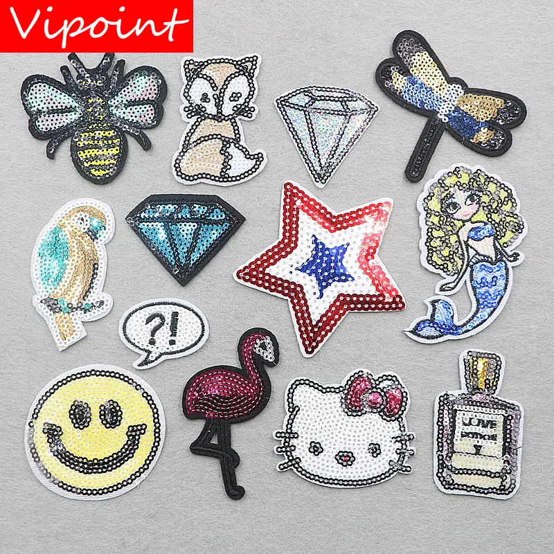 VIPOINT embroidery Sequins bee cats patches bird fox patches badges applique patches for clothing XW-22
VIPOINT embroidery Sequins bee cats patches bird fox patches badges applique patches for clothing XW-22
