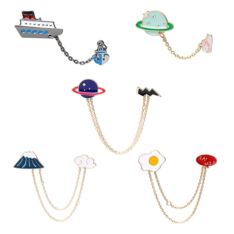 Cute Cartoon Student Pancake Ship shirt planet cloud Chain Enamel Pin badge brooch Lapel pin Jeans Jewelry Gift
Cute Cartoon Student Pancake Ship shirt planet cloud Chain Enamel Pin badge brooch Lapel pin Jeans Jewelry Gift