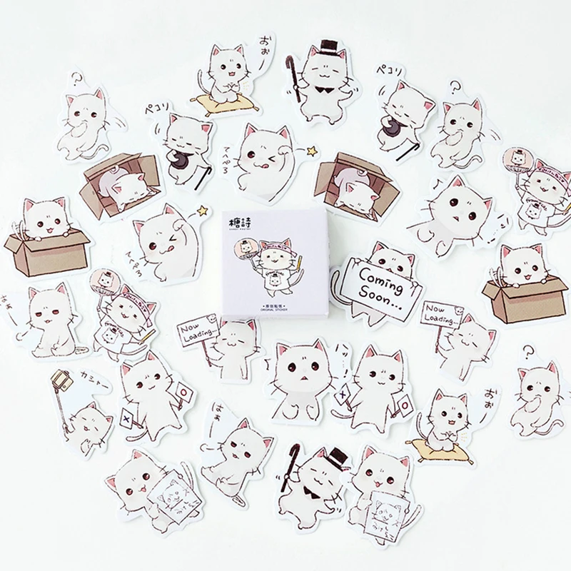 45Pcs/box Japanese Kawaii Cartoon Cat Sticker Scrapbooking Creative DIY Bullet Journal Decorative Adhesive Label Cute Stationery
45Pcs/box Japanese Kawaii Cartoon Cat Sticker Scrapbooking Creative DIY Bullet Journal Decorative Adhesive Label Cute Stationery
