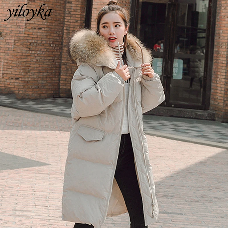 Women Parkas Mujer 2019 Winter Jacket Coat Fashion Long Solid Warm Thicken Padded Down Parkas Female Big fur Collar Coat
Women Parkas Mujer 2019 Winter Jacket Coat Fashion Long Solid Warm Thicken Padded Down Parkas Female Big fur Collar Coat