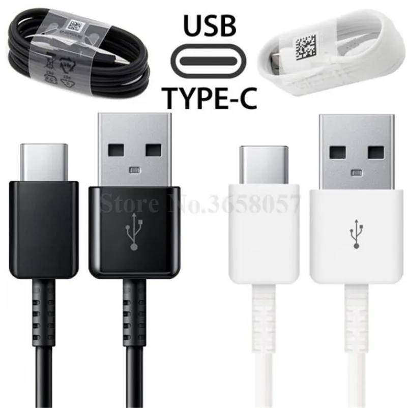 10 шт./лот 100% Быстрая зарядка USB S8 черный/белый Type-C 1 2 м быстрая кабель для