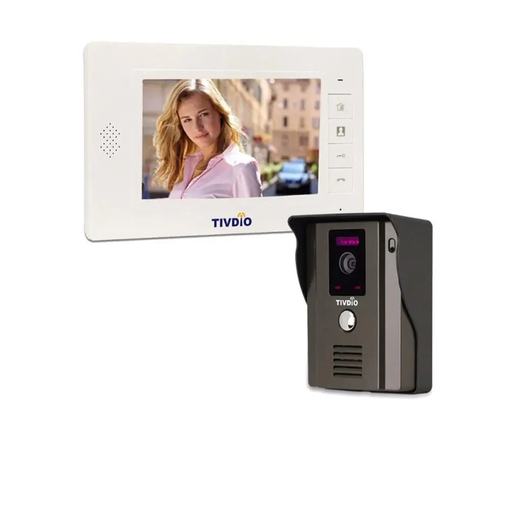 Видеодомофон TIVDIO F9504B проводной видеодомофон с ЖК экраном 7 дюймовым ИК камерой