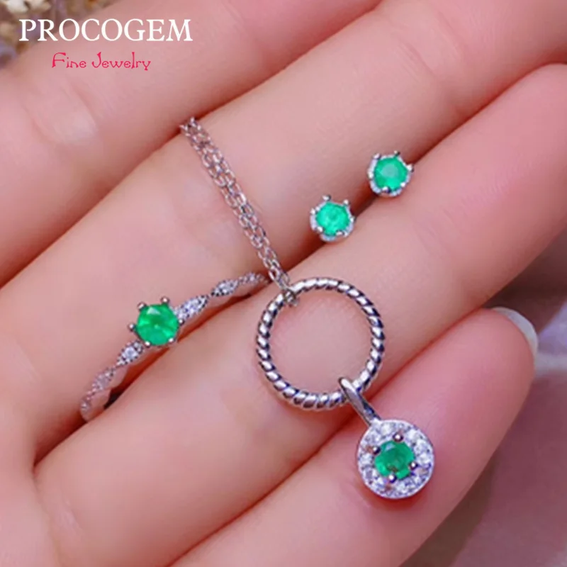 OL Trendy Natural Emerald Jewelry sets for women Party 3mm Genuine Gemstones Necklace Earrings Ring 925 Sterling silver #562
OL Trendy Natural Emerald Jewelry sets for women Party 3mm Genuine Gemstones Necklace Earrings Ring 925 Sterling silver #562