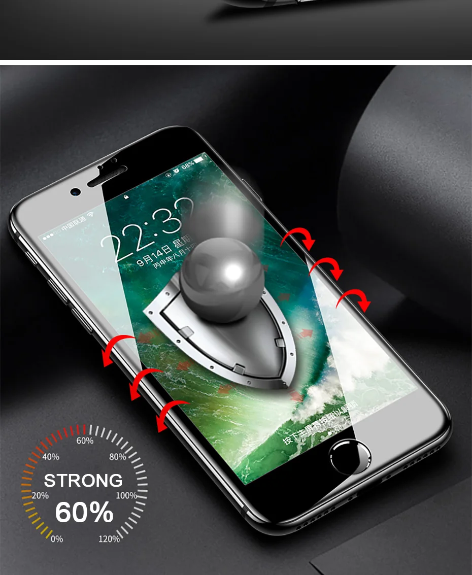 KHP 5D Full Cover Edge Tempered Glass For iPhone 6 7 8 Plus 5 X Screen Protector For iPhone 7 6S 8 5S SE X Film Tempered Glass (10)
