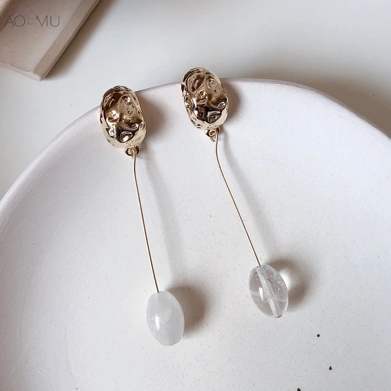 AOMU Korea Vintage Fashion Resin Geometric Ball Metal Long Dangle Drop Earrings Statement for Women Girl Party Gift Jewelry
AOMU Korea Vintage Fashion Resin Geometric Ball Metal Long Dangle Drop Earrings Statement for Women Girl Party Gift Jewelry