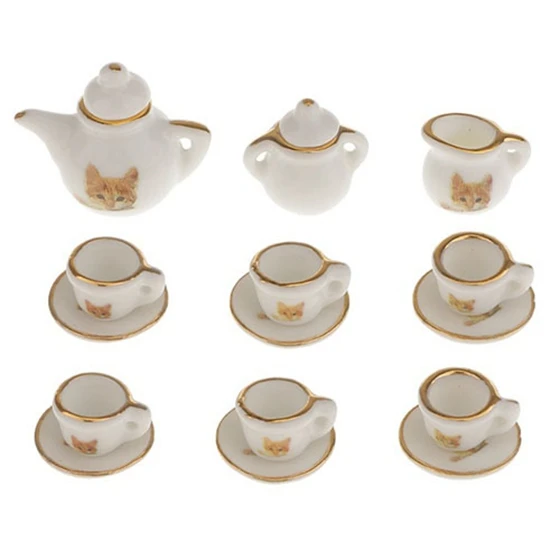 FBIL-Set of 15pcs Dolls House Miniature Porcelain Tableware Coffee Tea Cup Saucer Set Cat Print
FBIL-Set of 15pcs Dolls House Miniature Porcelain Tableware Coffee Tea Cup Saucer Set Cat Print