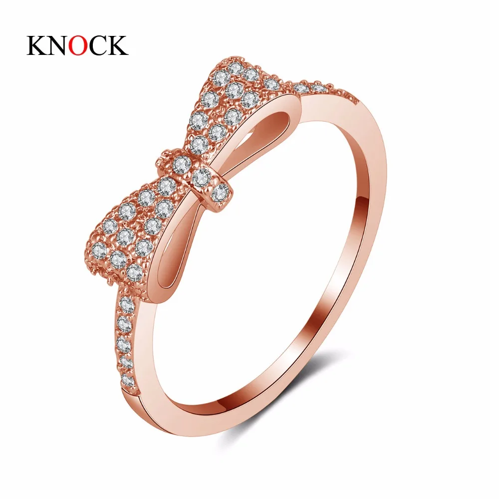 KNOCK Fashion Rose gold Bow Knot Stackable Ring Micro Pave CZ Compatible With Original Femme Jewelry
KNOCK Fashion Rose gold Bow Knot Stackable Ring Micro Pave CZ Compatible With Original Femme Jewelry
