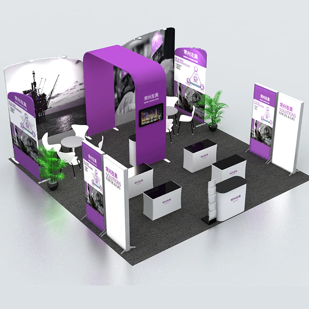 20ft Portable Pop Up Stand Trade Show Display Booth Exhibition Sets with Roll Banner Counters TV Bracket Lights
20ft Portable Pop Up Stand Trade Show Display Booth Exhibition Sets with Roll Banner Counters TV Bracket Lights