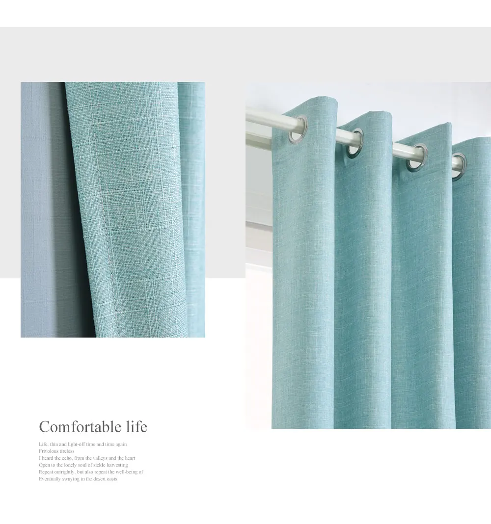 ZG090 LOZUJOJU Full shading solid color curtains for living room windows simple design bedroom thick fabric all match curtains elegant (3)