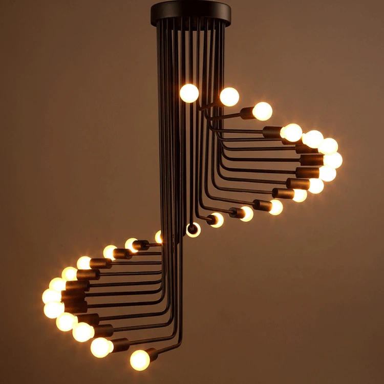 

Loft industrial wind Pendant Ligh retro creative personality restaurant bar clothing store Nordic living room spiral GY81 LU1013