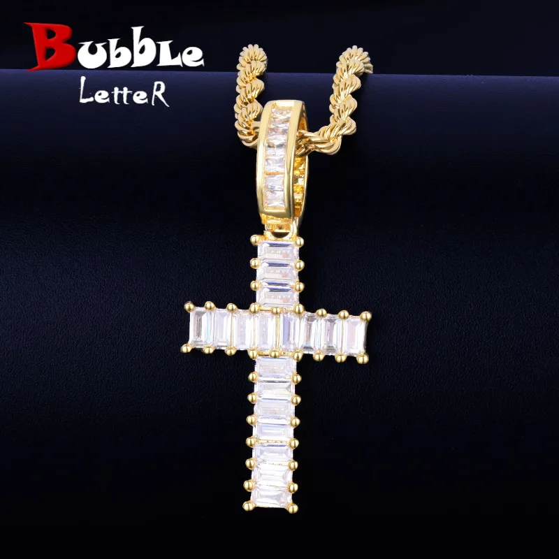 Mini Baguette Cross Pendant Necklace With 4mm Tennis Chain Gold Silver AAA Cubic Zircon Men's Women Hip hop Rock Jewelry
Mini Baguette Cross Pendant Necklace With 4mm Tennis Chain Gold Silver AAA Cubic Zircon Men's Women Hip hop Rock Jewelry
