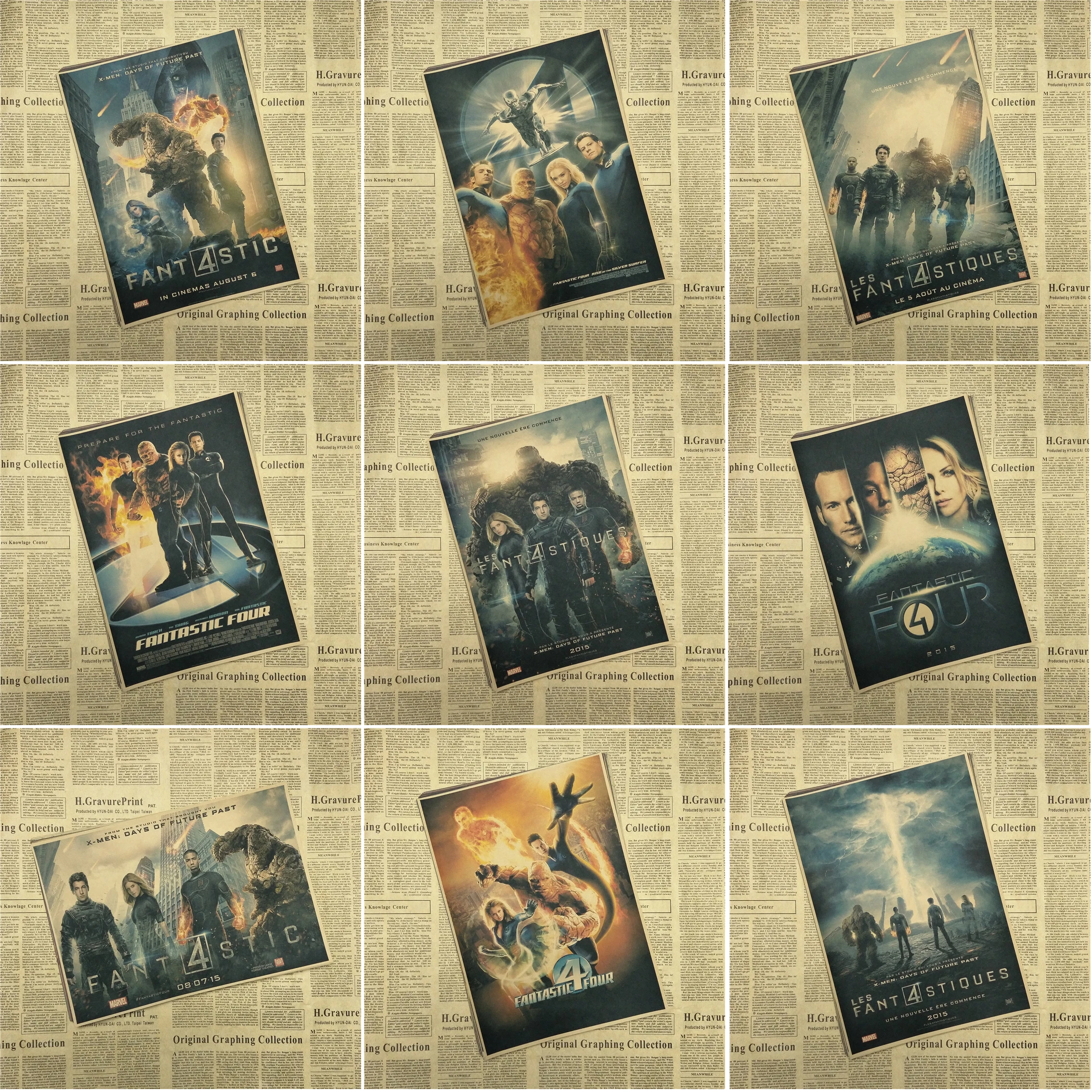 Fantastic Four super hero movie poster painting decorative painting retro kraft paper office coffee bar wall stickers
Fantastic Four super hero movie poster painting decorative painting retro kraft paper office coffee bar wall stickers