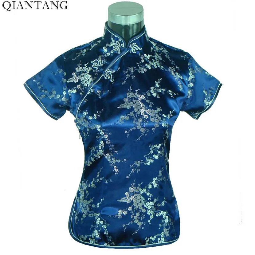 Special Offer Navy Blue Womens Blouse Satin Shirt Top Mujeres Camisa Chinese Traditional Clothing Flower Size S M L XL XXL A0025
Special Offer Navy Blue Womens Blouse Satin Shirt Top Mujeres Camisa Chinese Traditional Clothing Flower Size S M L XL XXL A0025
