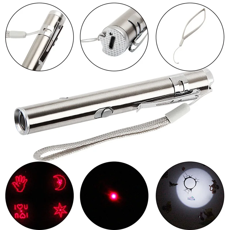 USB Stainless Steel Mini Rechargeable LED Light Multi-pattern Flashlight For Cats Training Exercise Cat Toy
USB Stainless Steel Mini Rechargeable LED Light Multi-pattern Flashlight For Cats Training Exercise Cat Toy