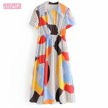 Ethnic style summer color female dress Lapel collar novelty retro Women's dress Relaxed seaside leisure resort beach 2019
Ethnic style summer color female dress Lapel collar novelty retro Women's dress Relaxed seaside leisure resort beach 2019
