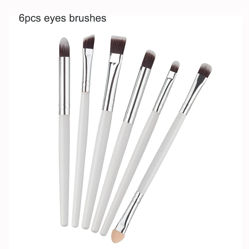 6pcs Eye Shadow Concealer makeup brush silver white double ended makeup tools for eyes Portable brush
6pcs Eye Shadow Concealer makeup brush silver white double ended makeup tools for eyes Portable brush