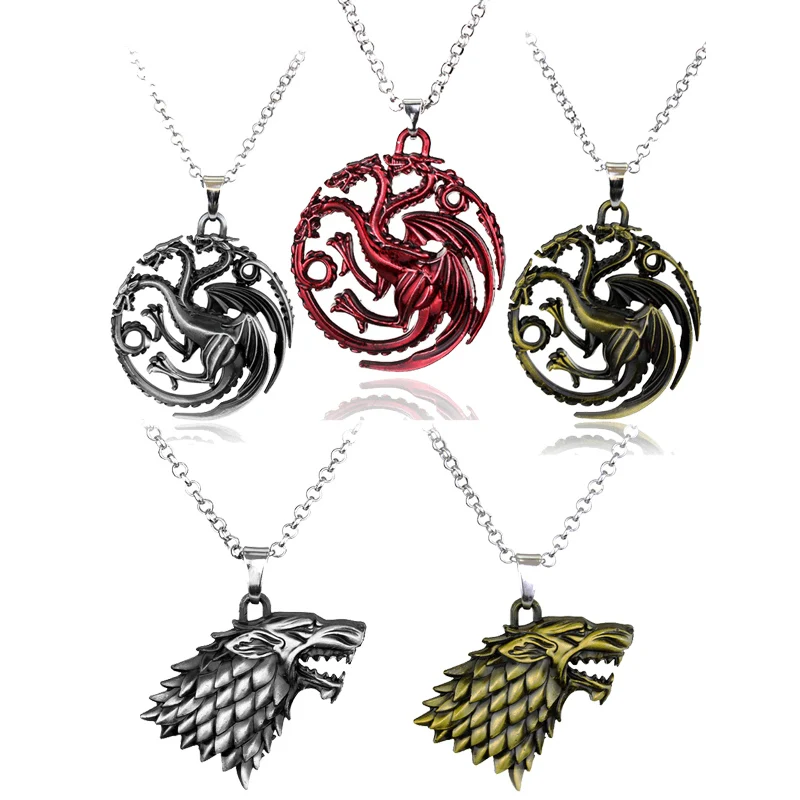Game Of Thrones Figure Pendant Necklace Family Stark Wolf Head Logo Metal Statement Jewelry Gift For Man Women Fans Cosplay Gift
Game Of Thrones Figure Pendant Necklace Family Stark Wolf Head Logo Metal Statement Jewelry Gift For Man Women Fans Cosplay Gift