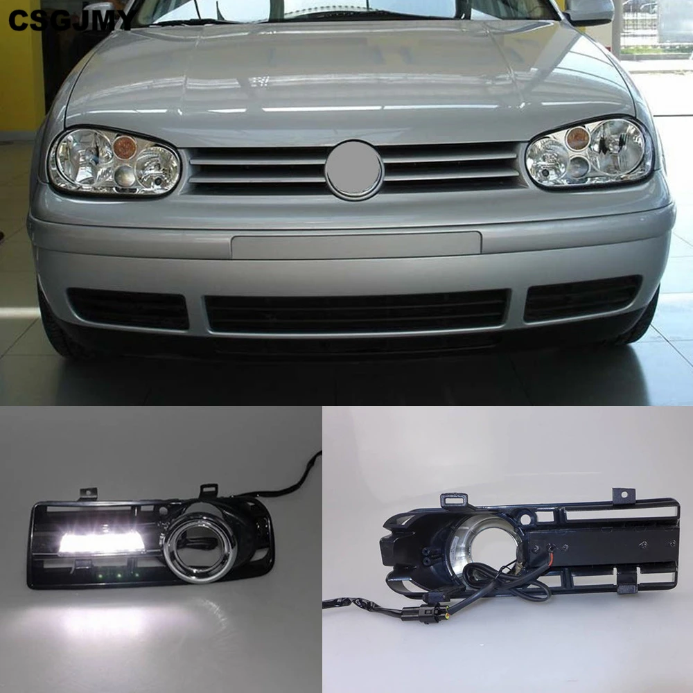 CSGJMY 1Pair LED DRL Daytime Running light For Volkswagen VW Golf 4 MK4 1998 1999 2000 2001 2002 2003 2004 2005 Fog Lamp cover
CSGJMY 1Pair LED DRL Daytime Running light For Volkswagen VW Golf 4 MK4 1998 1999 2000 2001 2002 2003 2004 2005 Fog Lamp cover