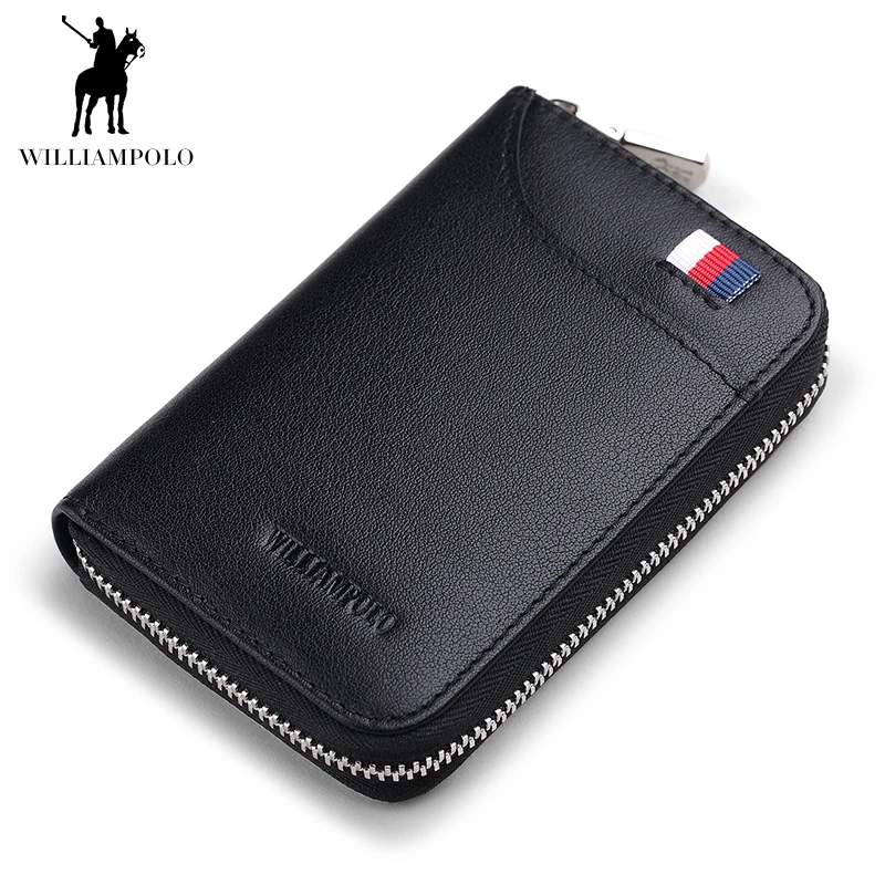 WILLIAMPOLO Zipper Card Holders Wallet Men Business Genuine Leather Fashion Simple Coin Pocket Black Brown Blue
WILLIAMPOLO Zipper Card Holders Wallet Men Business Genuine Leather Fashion Simple Coin Pocket Black Brown Blue