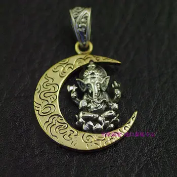 925 sterling silver jewelry GV genuine new golden crescent trunk Buddha God of Wealth Thai silver pendants
925 sterling silver jewelry GV genuine new golden crescent trunk Buddha God of Wealth Thai silver pendants