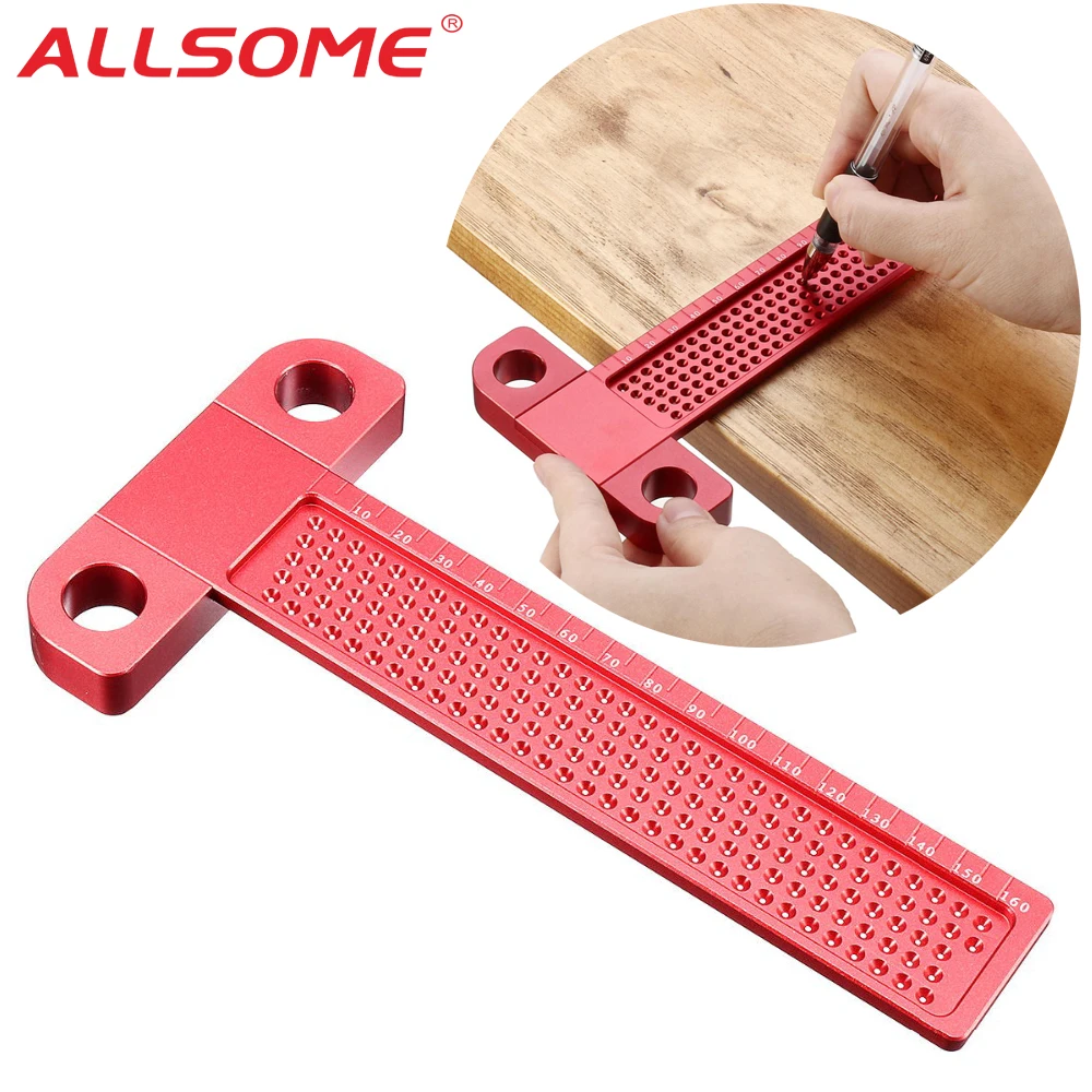 ALLSOME Woodworking Scriber Tool Metal Ruler 160mm Hole Scribing T-type Gauge Aluminum Crossed Feet Metric Measuring Hand Tools
ALLSOME Woodworking Scriber Tool Metal Ruler 160mm Hole Scribing T-type Gauge Aluminum Crossed Feet Metric Measuring Hand Tools