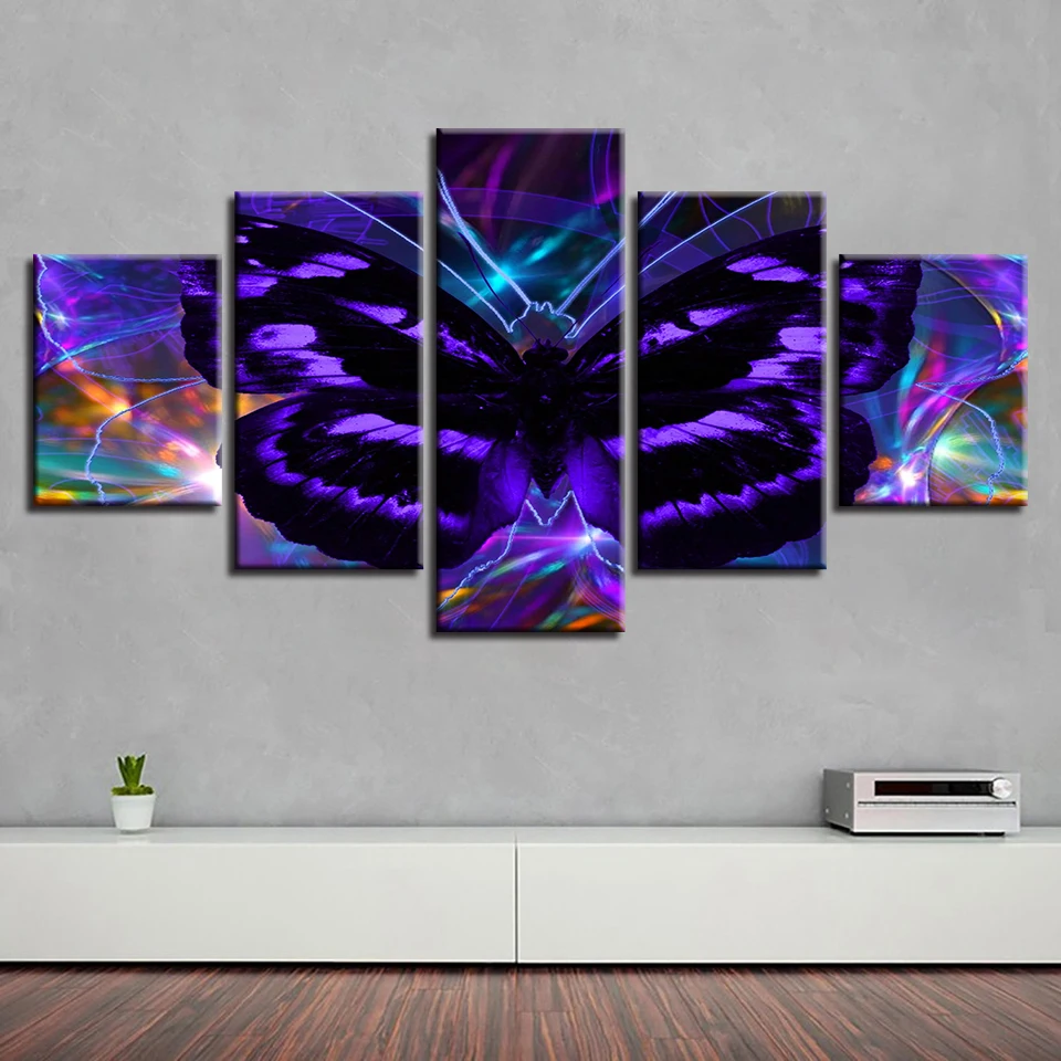 Frame Painting Artworks 5 Pieces Abstract Purple Butterfly Prints Wall Art Canvas Picture Modular Posters Decoration Living Room
Frame Painting Artworks 5 Pieces Abstract Purple Butterfly Prints Wall Art Canvas Picture Modular Posters Decoration Living Room