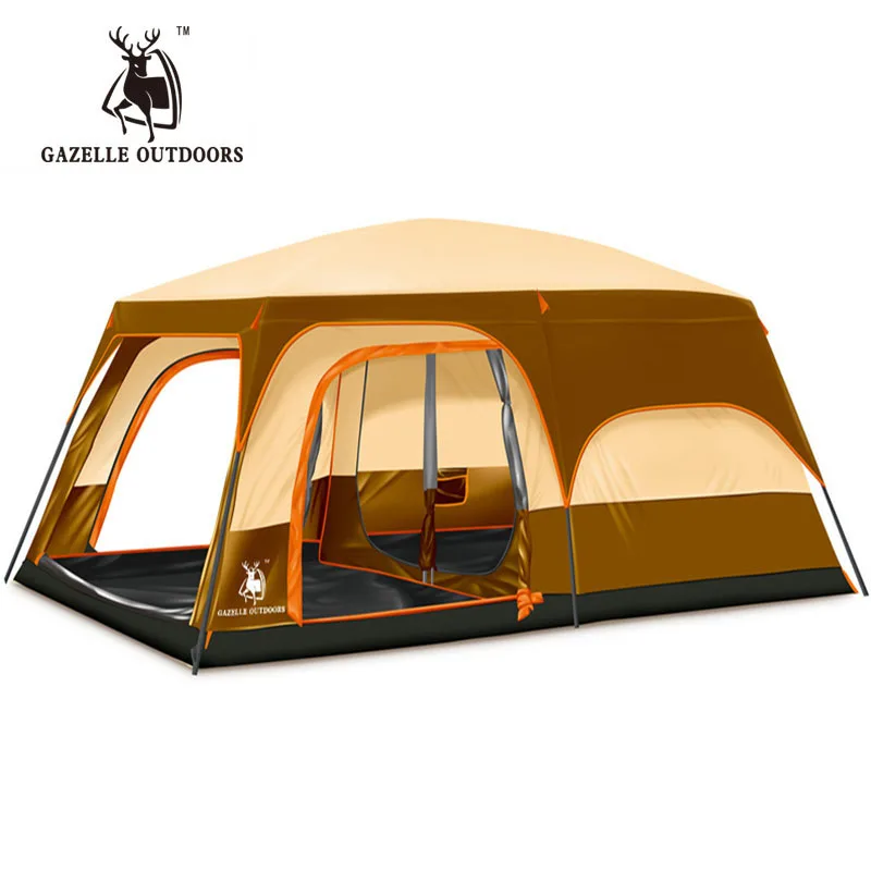 GAZELLE OUTDOORS Double layer Rainproof Large Camping Tent For Events Family Canopy 5-8 People Two Bedrooms And One Living Room
GAZELLE OUTDOORS Double layer Rainproof Large Camping Tent For Events Family Canopy 5-8 People Two Bedrooms And One Living Room