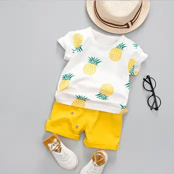 Infant Toddler Baby Kids Boys Girls Pineapple Print O neck T-shirt Tops+Solid Short Pant Casual Summer Outfit Set Kids Clothes
Infant Toddler Baby Kids Boys Girls Pineapple Print O neck T-shirt Tops+Solid Short Pant Casual Summer Outfit Set Kids Clothes