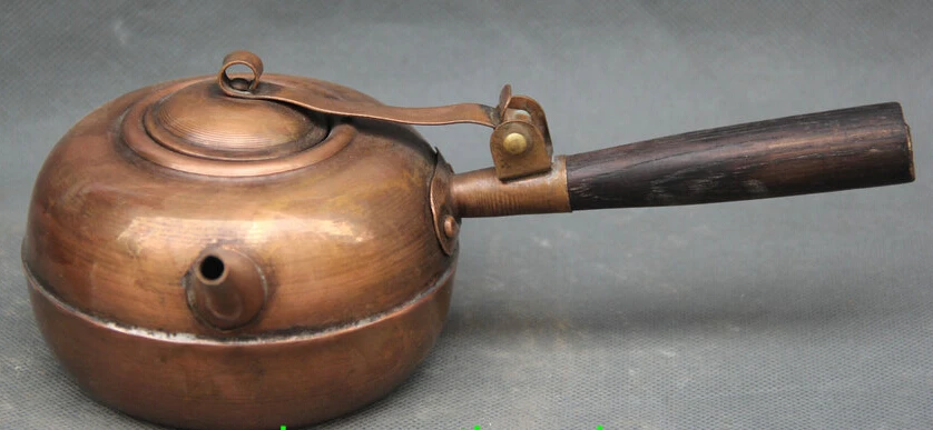 8" Chinese Dynasty Palace Copper Handle Round Water Wine Tea Pot Flagon Kettle S0705
8" Chinese Dynasty Palace Copper Handle Round Water Wine Tea Pot Flagon Kettle S0705