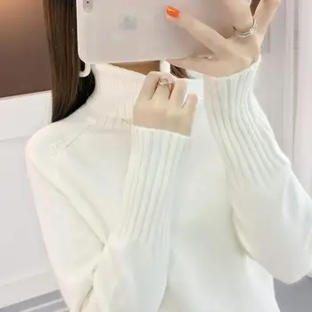 Knitwear women high neck sweater female loose Korean version of the student's long sleeve knit bottoming shirts Black pullovers
Knitwear women high neck sweater female loose Korean version of the student's long sleeve knit bottoming shirts Black pullovers
