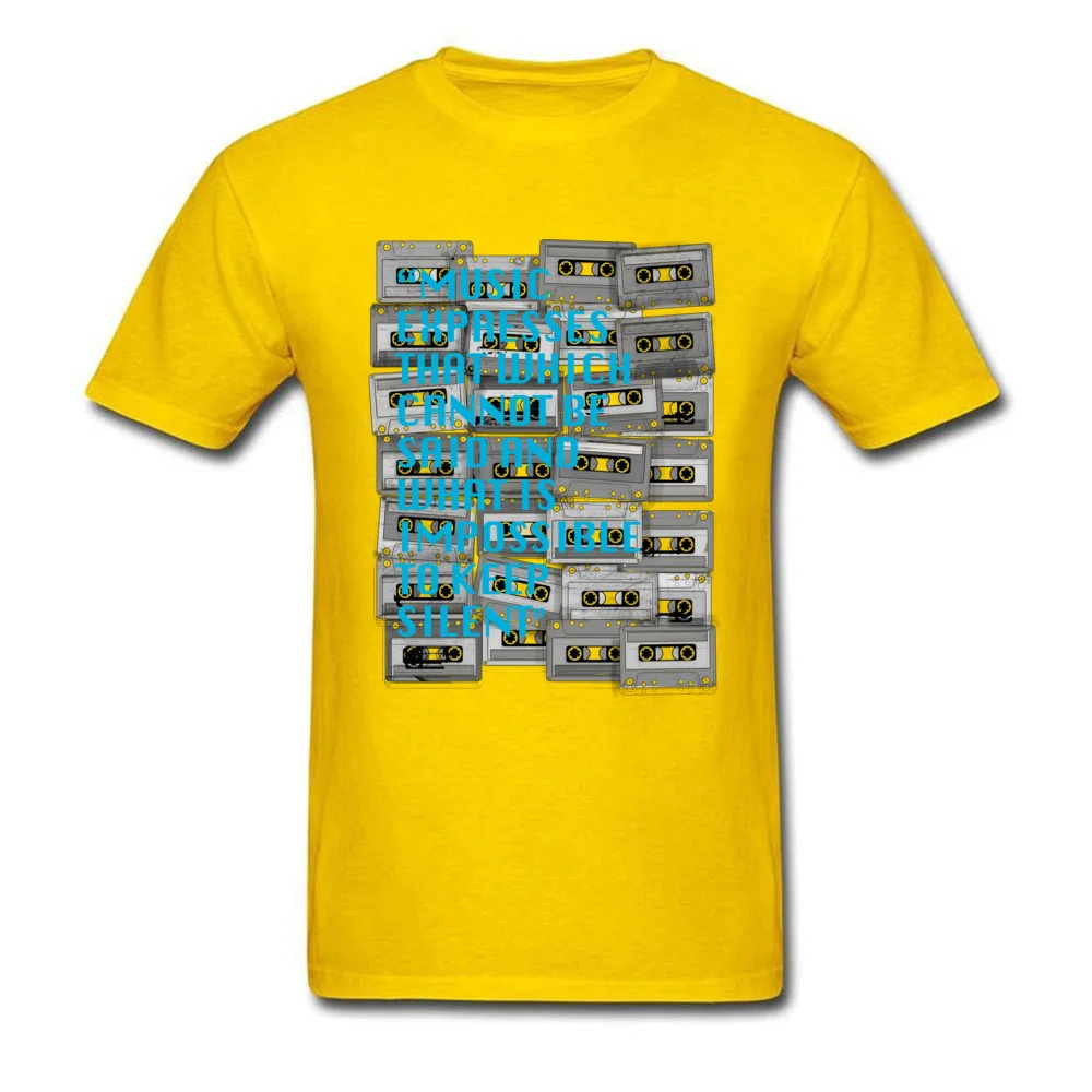 Music Is my Life Brand New Short Sleeve cosie T-Shirt 100% Cotton O-Neck Men's T Shirt Casual Tops & Tees ostern Day Music Is my Life yellow