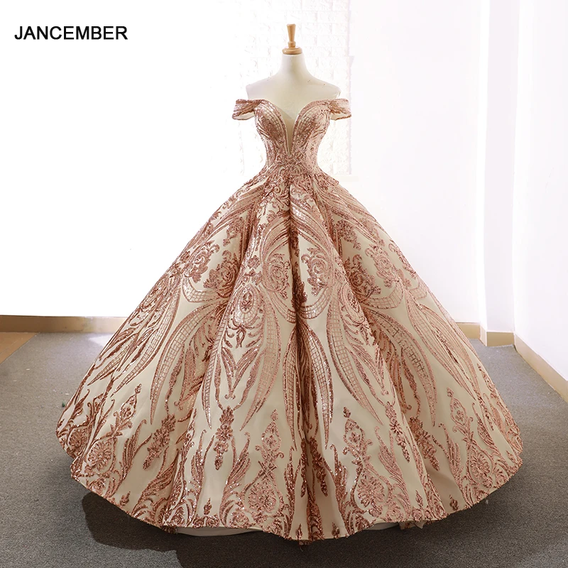 

J66661 jancember ball gowns women quinceanera dresses sweetheart off the shoulder floor length pattern lace estidos de xv a os