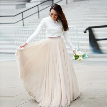 Fashion Chiffon Long Skirts Idyllic For Bridal or Bridesmaid Customize Pleated Floor Length Skirts High Quality Female Skirt
Fashion Chiffon Long Skirts Idyllic For Bridal or Bridesmaid Customize Pleated Floor Length Skirts High Quality Female Skirt