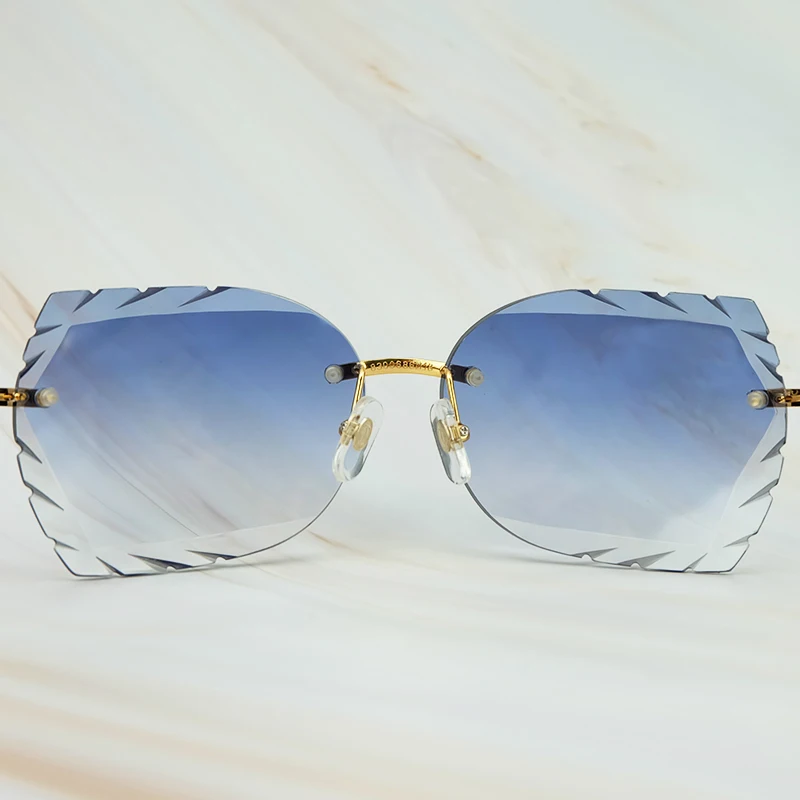 Rimless 3mm Thick Gradient Blue Lens Square Designer Brand Name Carter Sunglasses Wholesale Maroon Wood Sun Glass Wooden Shade (5)