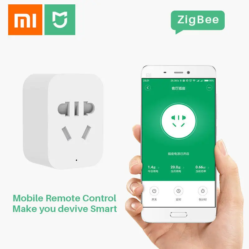 Xiaomi Mi Mijia ZigBee Smart Socket WiFi APP Wireless Control Switches Timer Plug for Android IOS work with Mi home App
Xiaomi Mi Mijia ZigBee Smart Socket WiFi APP Wireless Control Switches Timer Plug for Android IOS work with Mi home App