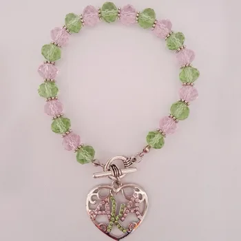 Greek AKA Sorority crystal pink green heart charm bracelet bangle available custom bracelet Jewelry
Greek AKA Sorority crystal pink green heart charm bracelet bangle available custom bracelet Jewelry