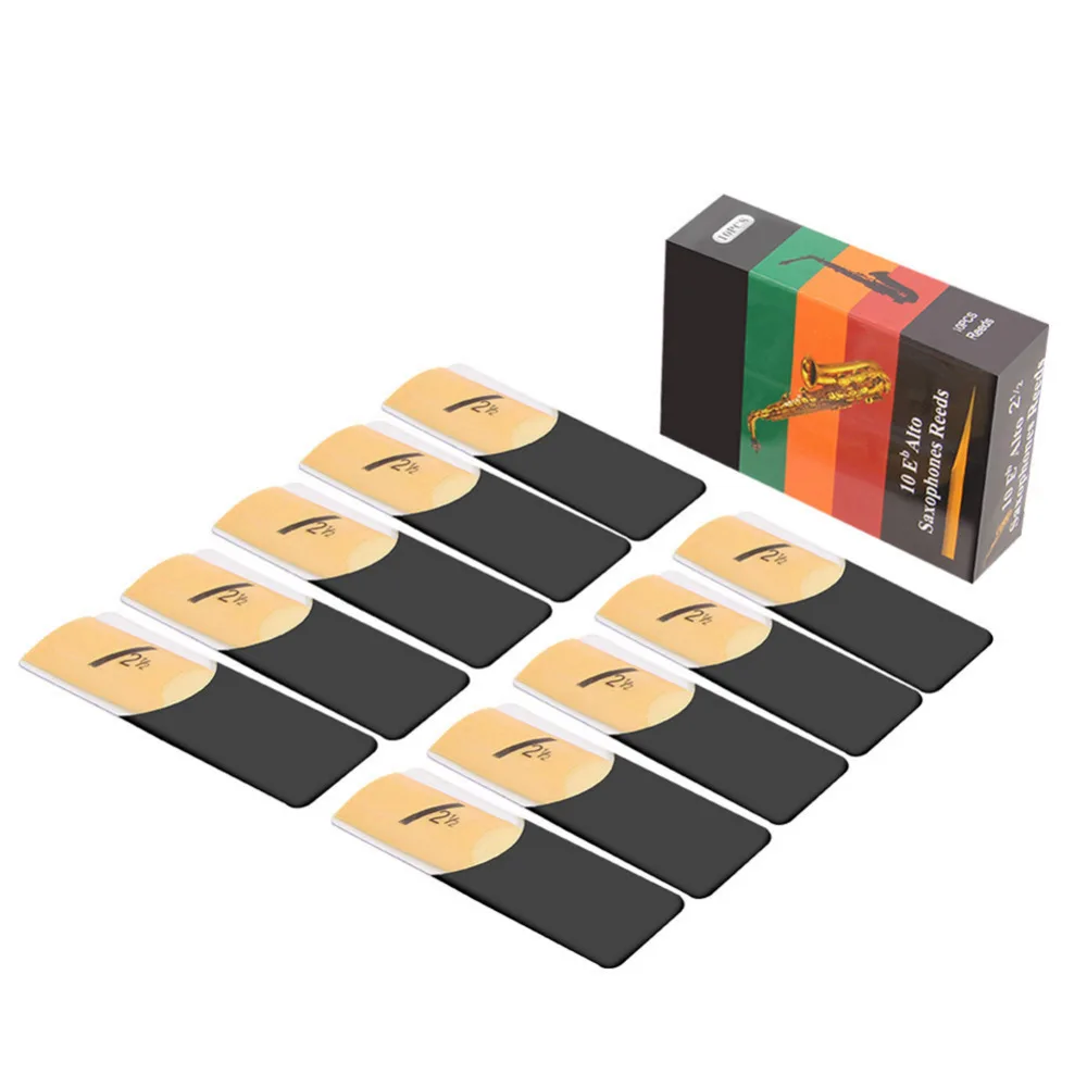 10pcs Alto Saxophone Sax Reeds Classic Alto Reed For Riyin Saxophone 2.5 Strength 2 1/2 Musical Instruments
10pcs Alto Saxophone Sax Reeds Classic Alto Reed For Riyin Saxophone 2.5 Strength 2 1/2 Musical Instruments