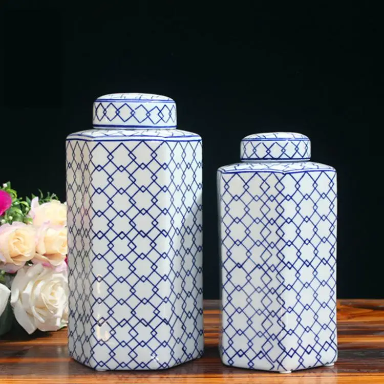 Jingdezhen Ceramics Traditional Six Square Pattern Ceramic Storage jar Decorative Pot Soft Decoration porcelain jar vase
Jingdezhen Ceramics Traditional Six Square Pattern Ceramic Storage jar Decorative Pot Soft Decoration porcelain jar vase