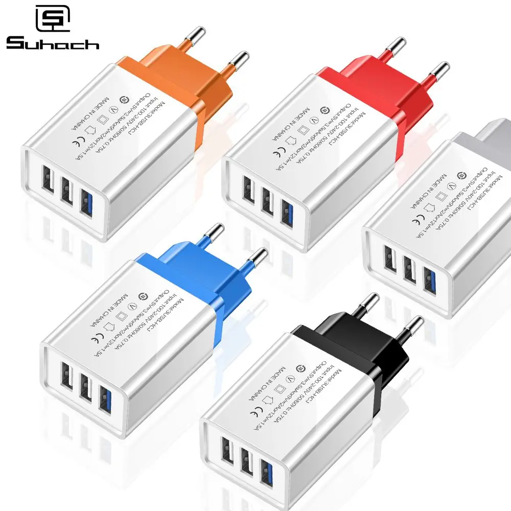 Suhach 3 Port USB Charger Travel Adapter 5V 3.1A Wall Portable EU Plug Charger Mobile Phone Charger for iPhone Samsung Xiaomi
Suhach 3 Port USB Charger Travel Adapter 5V 3.1A Wall Portable EU Plug Charger Mobile Phone Charger for iPhone Samsung Xiaomi