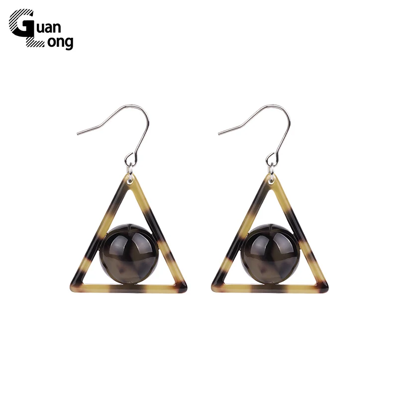 GuanLong Fashion Ball Triangle Acetic Acid Acrylic Earrings pendientes oorbellen boucle d oreille bijoux femme | Украшения и