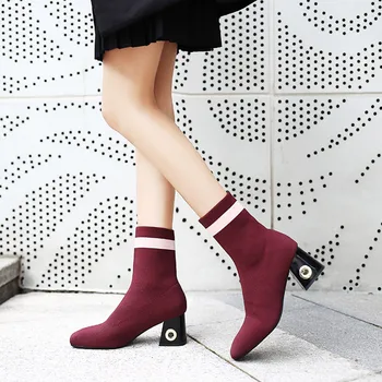 Vogue Women Boots Nice Spring Elastic Band Ankle Boots For Women High Heel Square Toe Casual Women Shoes Botines Mujer
Vogue Women Boots Nice Spring Elastic Band Ankle Boots For Women High Heel Square Toe Casual Women Shoes Botines Mujer