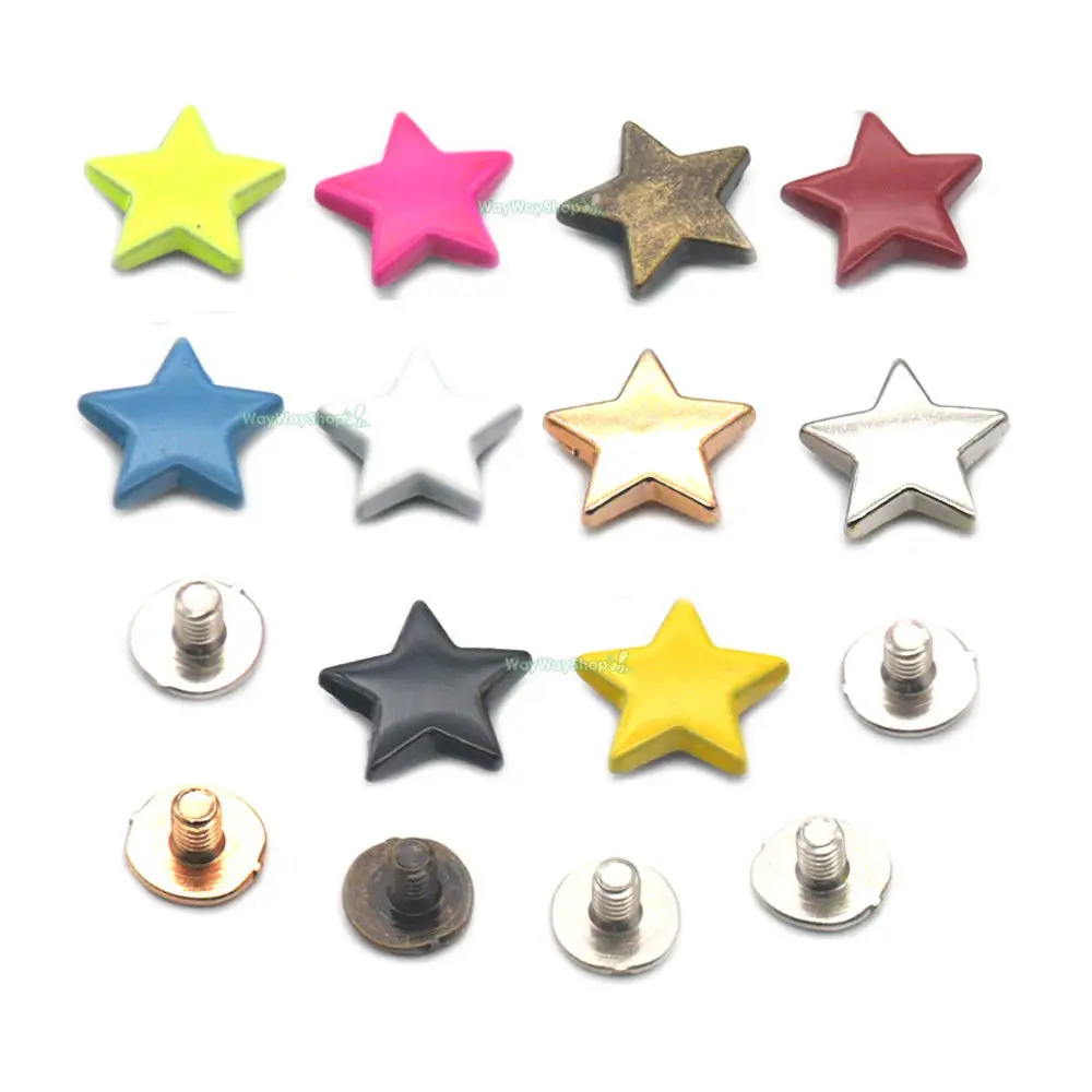 10 25 60 100 Pcs Alloy Rivet Studs Button Screw Stars Shape 11.5mm for Punk Shoes Bag Clothes Handbag Decoration Fittings
10 25 60 100 Pcs Alloy Rivet Studs Button Screw Stars Shape 11.5mm for Punk Shoes Bag Clothes Handbag Decoration Fittings