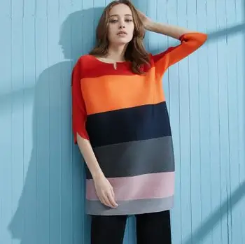 Medium long T-shirt with low sleeves Loose 2019 new miyake pleated life large size bellies matching color top free shipping
Medium long T-shirt with low sleeves Loose 2019 new miyake pleated life large size bellies matching color top free shipping