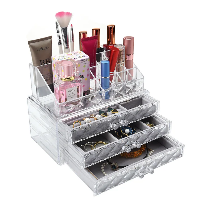 Home Storage Makeup Organzier 3 Drawer Jewelry Storage Box Drawer With Tray Clear Large Capacity Cosmetic Organizer Brush Holder
Home Storage Makeup Organzier 3 Drawer Jewelry Storage Box Drawer With Tray Clear Large Capacity Cosmetic Organizer Brush Holder
