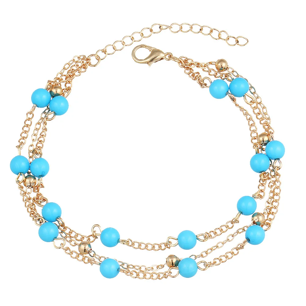 Multilayer Chains Anklets Gold Silver Color Blue Beads Charms Leg Ankle Bracelets For Women Beach Barefoot Sandals Foot Jewelry
Multilayer Chains Anklets Gold Silver Color Blue Beads Charms Leg Ankle Bracelets For Women Beach Barefoot Sandals Foot Jewelry