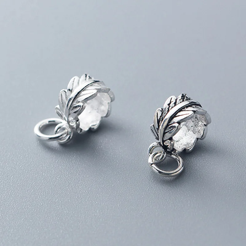 925 Sterling Silver Leaf Circle Connector Charms Fashion Ornament Silver Pendants DIY Jewelry Findings For Bracelets Necklace
925 Sterling Silver Leaf Circle Connector Charms Fashion Ornament Silver Pendants DIY Jewelry Findings For Bracelets Necklace